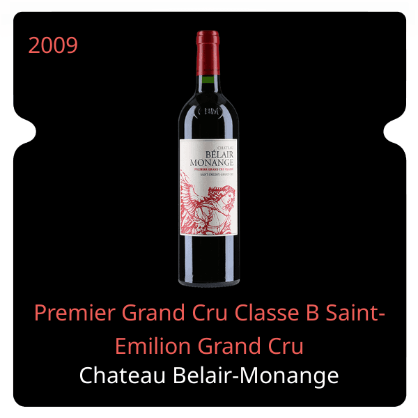 Belair-Monange Premier Grand Cru Classe B Saint-Emilion Grand Cru 2009