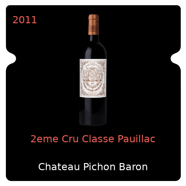 Pichon Baron 2eme Cru Classe Pauillac 2011