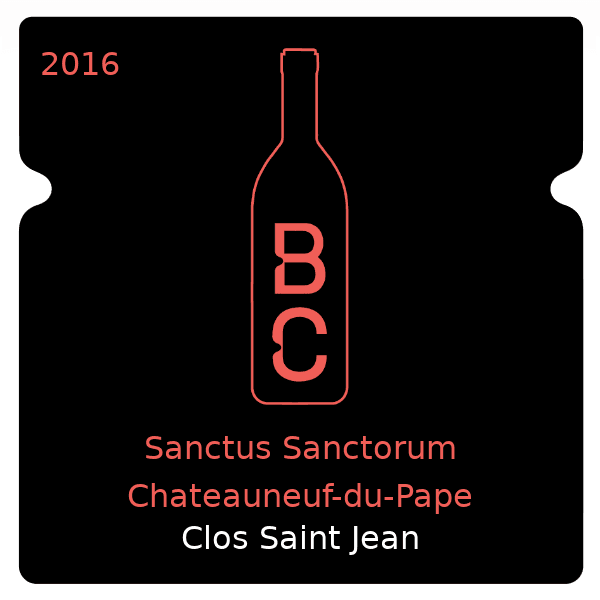 Saint Jean Sanctus Sanctorum Chateauneuf-du-Pape 2016