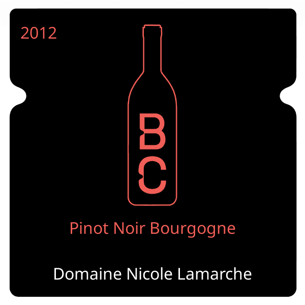 Nicole Lamarche Pinot Noir Bourgogne 2012