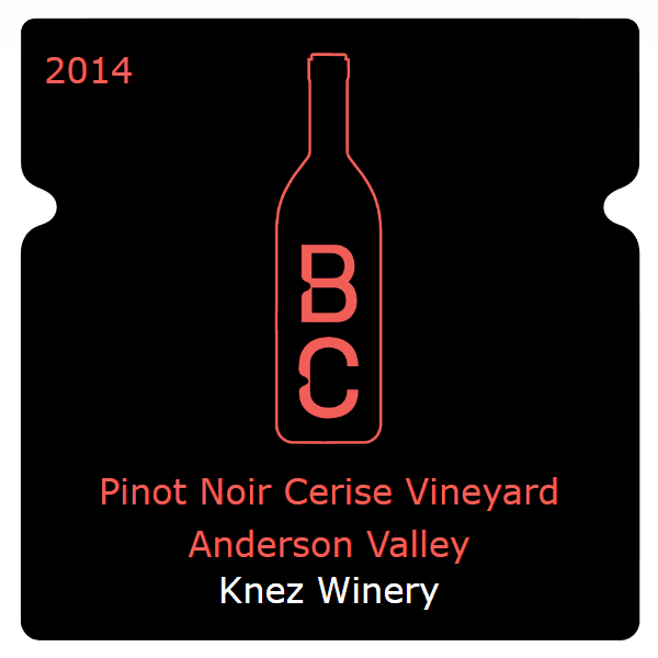 Knez Winery Pinot Noir Cerise Vineyard Anderson Valley 2014