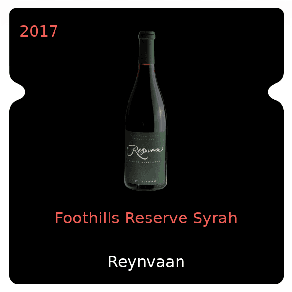 Reynvaan Foothills Reserve Syrah 2017