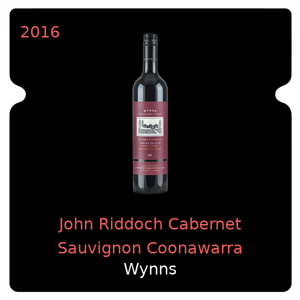 Wynns John Riddoch Cabernet Sauvignon Coonawarra 2016
