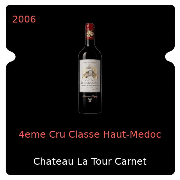 Tour Carnet 4eme Cru Classe Haut-Medoc 2006