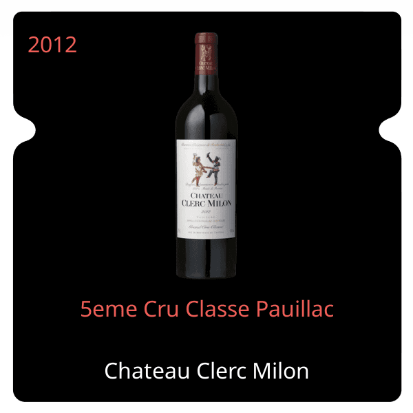 Clerc Milon 5eme Cru Classe Pauillac 2012