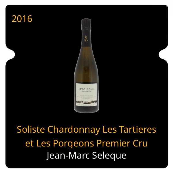 Jean-Marc Seleque Soliste Chardonnay Les Tartieres et Les Porgeons Premier Cru Pierry 2016