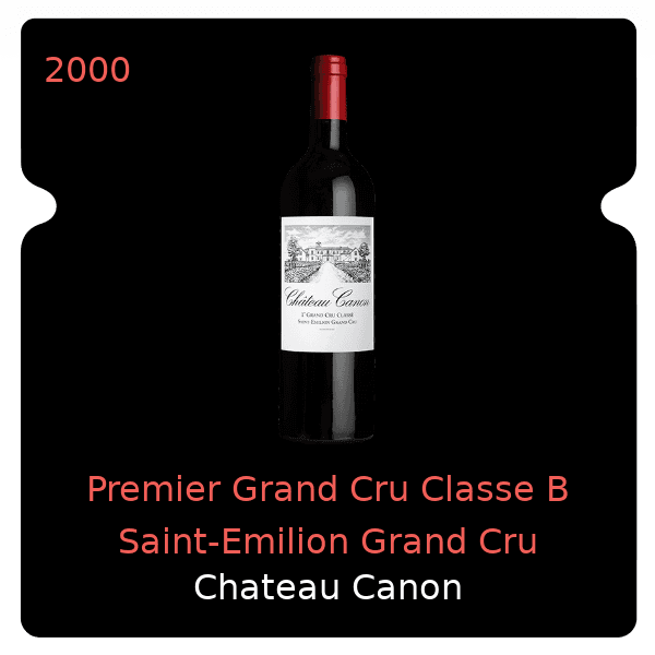Canon Premier Grand Cru Classe B Saint-Emilion Grand Cru 2000
