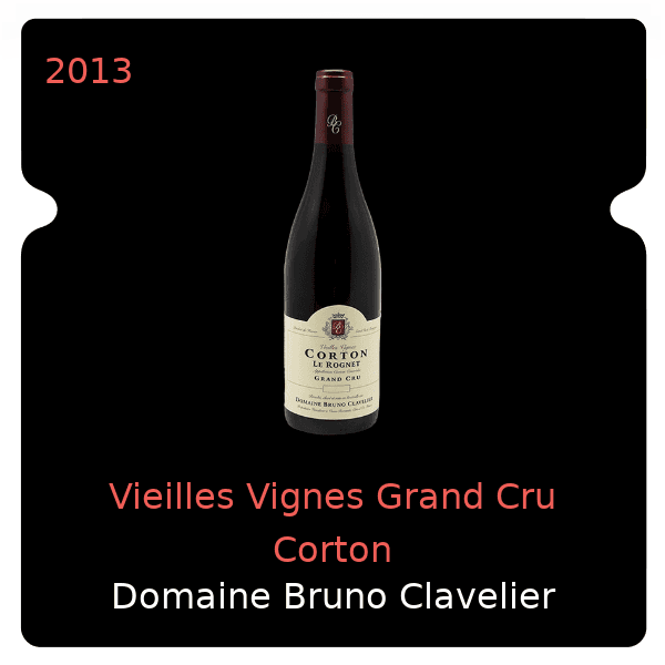 Bruno Clavelier Vieilles Vignes Grand Cru Corton 2013