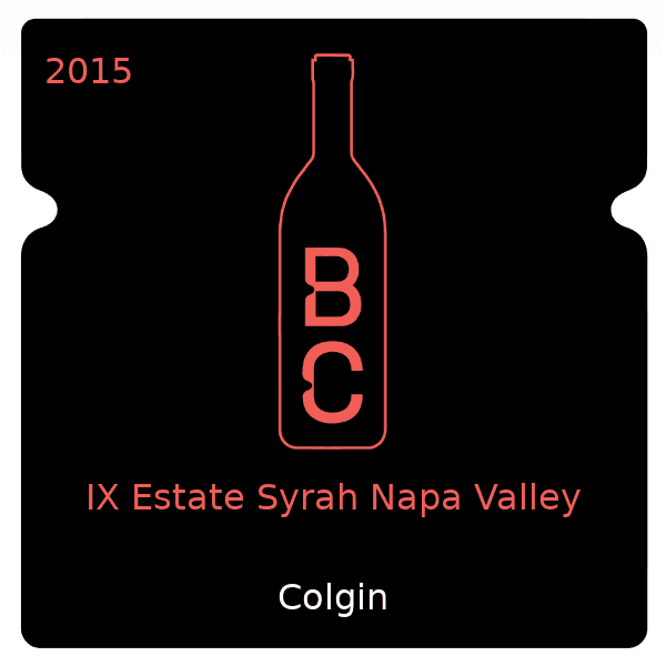Colgin Cellars IX Estate Syrah Napa Valley 2015