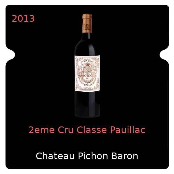 Pichon Baron 2eme Cru Classe Pauillac 2013