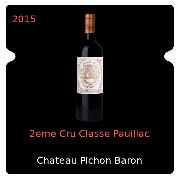 Pichon Baron 2eme Cru Classe Pauillac 2015