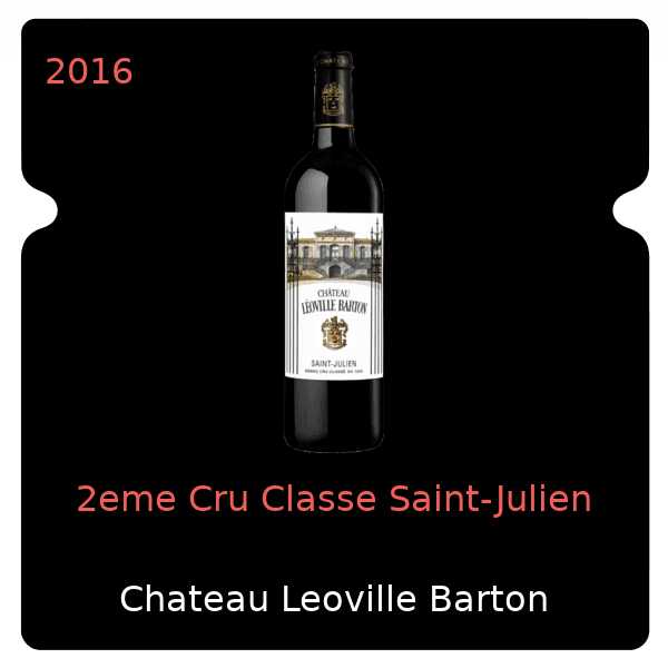 Leoville Barton 2eme Cru Classe Saint-Julien 2016