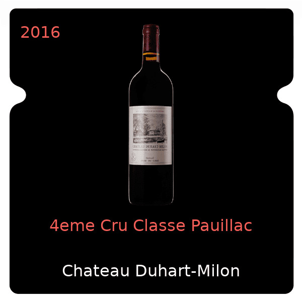 Duhart-Milon 4eme Cru Classe Pauillac 2016