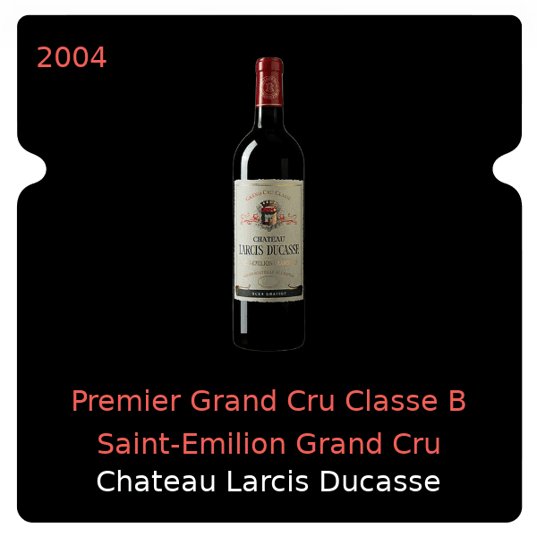 Larcis Ducasse Premier Grand Cru Classe B Saint-Emilion Grand Cru 2004