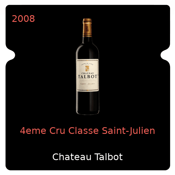Talbot 4eme Cru Classe Saint-Julien 2008