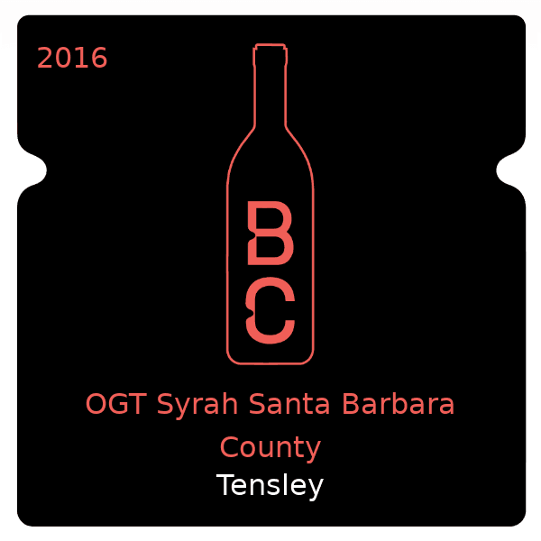 Tensley OGT Syrah Santa Barbara County 2016