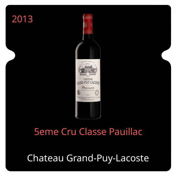 Grand-Puy-Lacoste 5eme Cru Classe Pauillac 2013