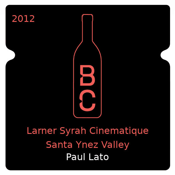 Paul Bara Larner Syrah Cinematique Santa Ynez Valley 2012