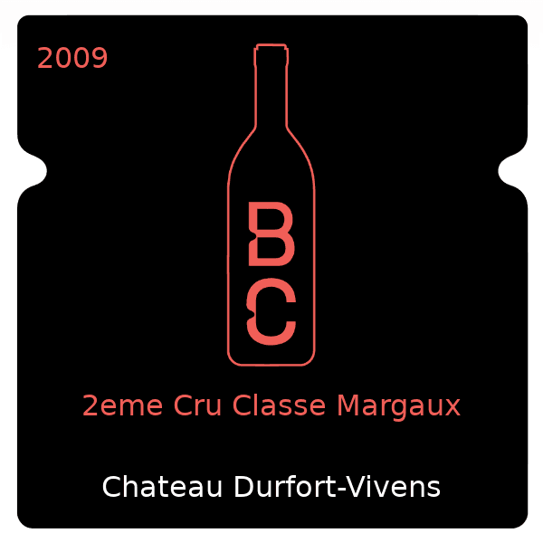Durfort-Vivens 2eme Cru Classe Margaux 2009