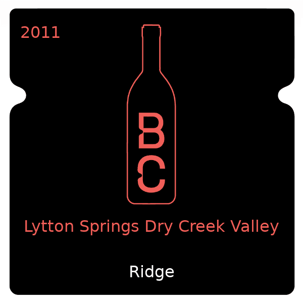 Ridge Lytton Springs Dry Creek Valley 2011