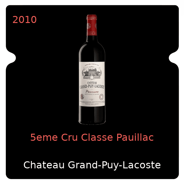 Grand-Puy-Lacoste 5eme Cru Classe Pauillac 2010
