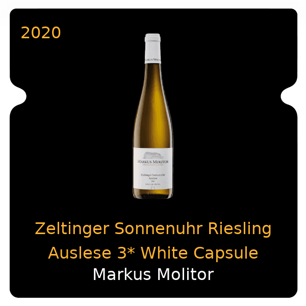 Markus Molitor Zeltinger Sonnenuhr Riesling Auslese 3* White Capsule 2020