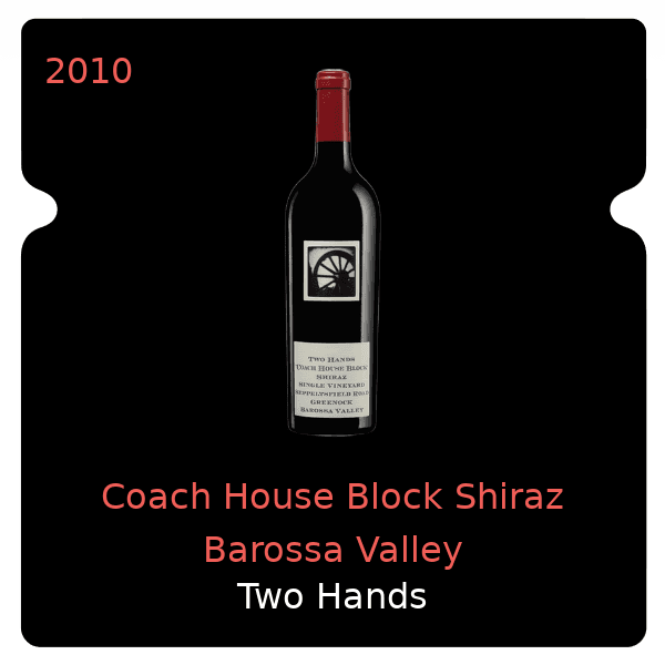 Two Hands Coach House Block Shiraz Barossa Valley 2010
