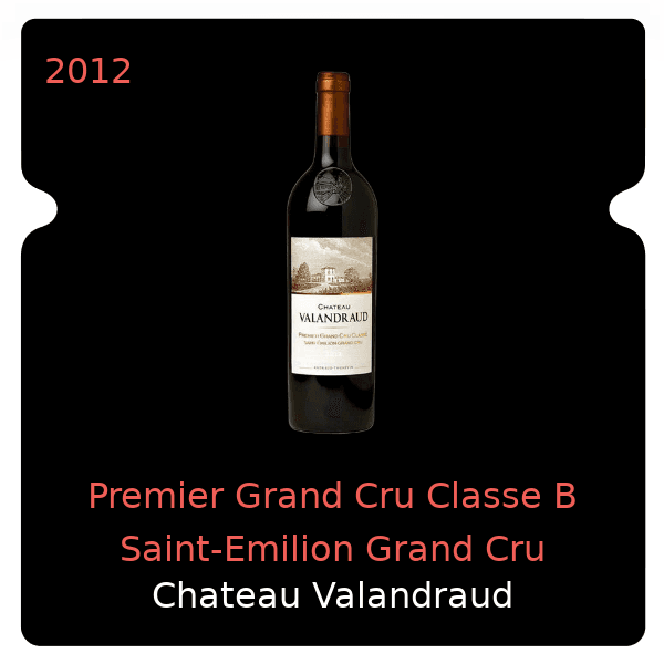 Valandraud Premier Grand Cru Classe B Saint-Emilion Grand Cru 2012