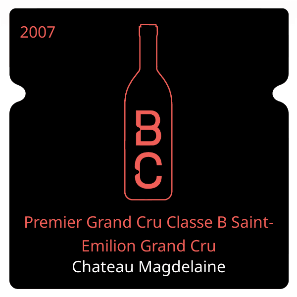Magdelaine Premier Grand Cru Classe B Saint-Emilion Grand Cru 2007