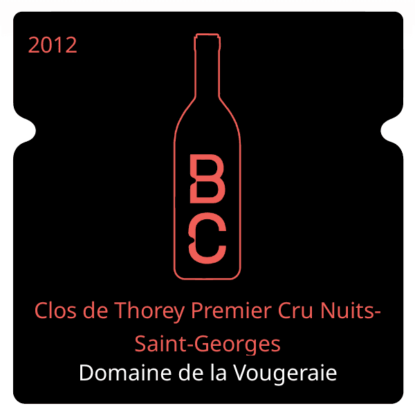 Vougeraie Clos de Thorey Premier Cru Nuits-Saint-Georges 2012