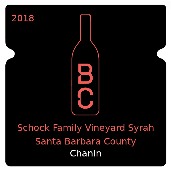 Chanin Schock Family Vineyard Syrah Santa Barbara County 2018