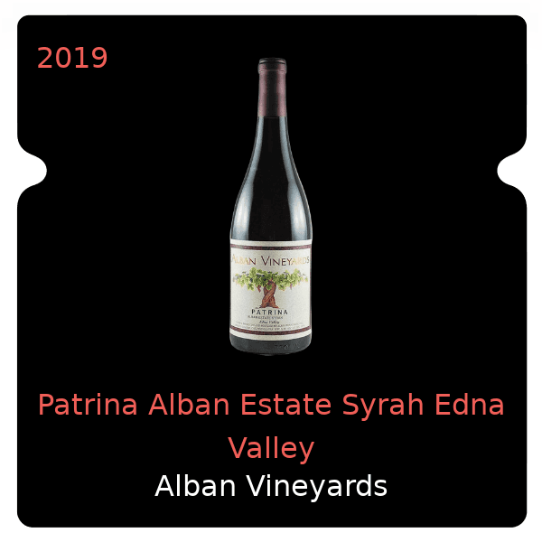 Alheit Vineyards Patrina Alban Estate Syrah Edna Valley 2019