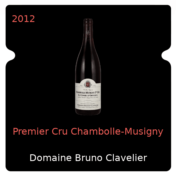 Bruno Clavelier Premier Cru Chambolle-Musigny 2012