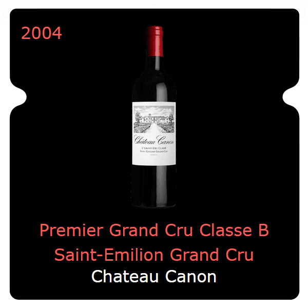 Canon Premier Grand Cru Classe B Saint-Emilion Grand Cru 2004