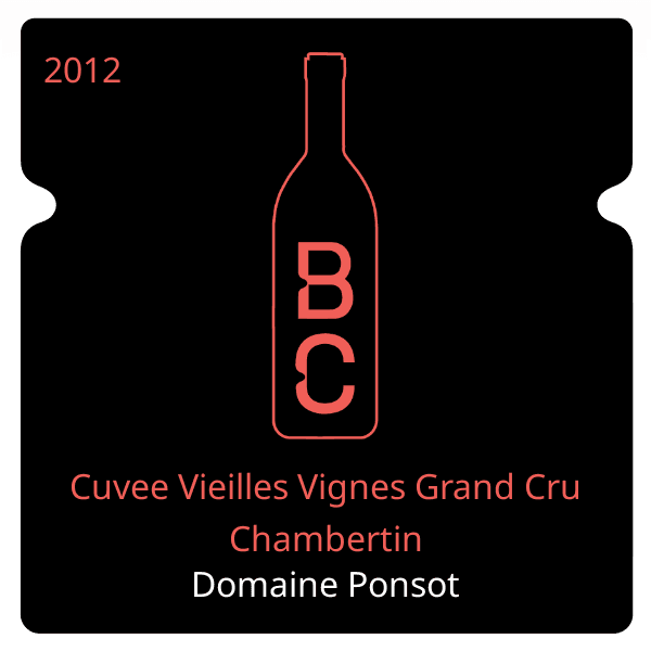 Ponsot Cuvee Vieilles Vignes Grand Cru Chambertin 2012