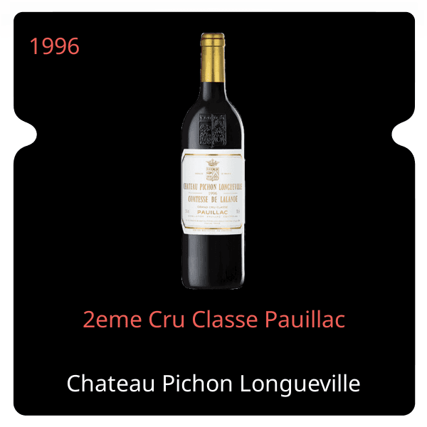 Pichon Longueville Comtesse de Lalande 2eme Cru Classe Pauillac 1996