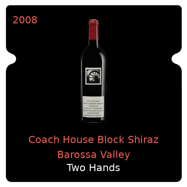 Two Hands Coach House Block Shiraz Barossa Valley 2008