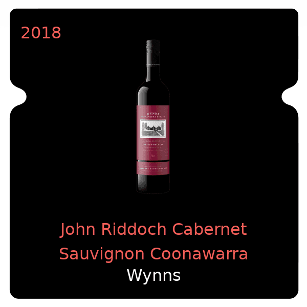 Wynns John Riddoch Cabernet Sauvignon Coonawarra 2018