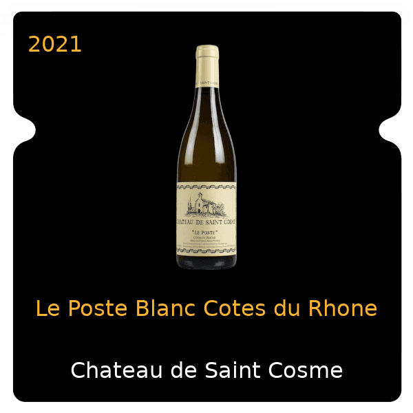 Saint Cosme Le Poste Blanc Cotes du Rhone 2021