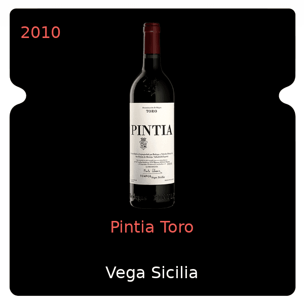Vega Sicilia Pintia Toro 2010