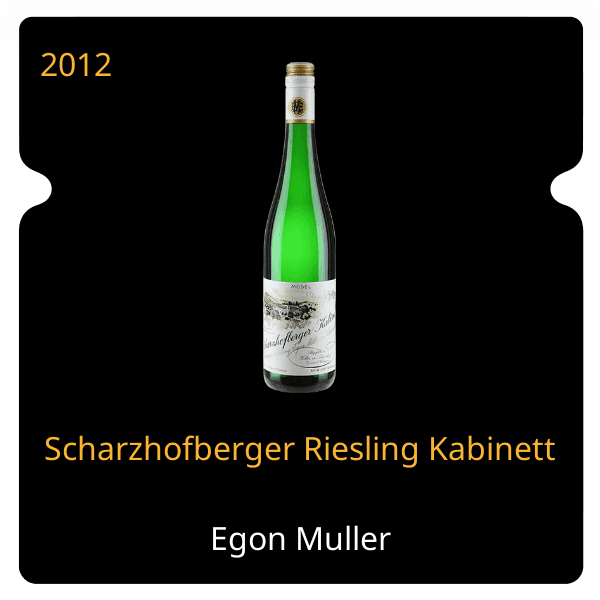 Egon Muller Scharzhofberger Riesling Kabinett 2012