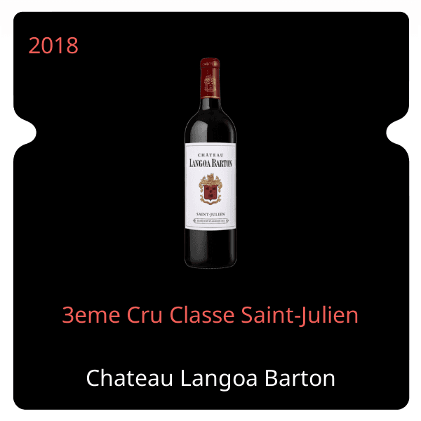 Langoa Barton 3eme Cru Classe Saint-Julien 2018