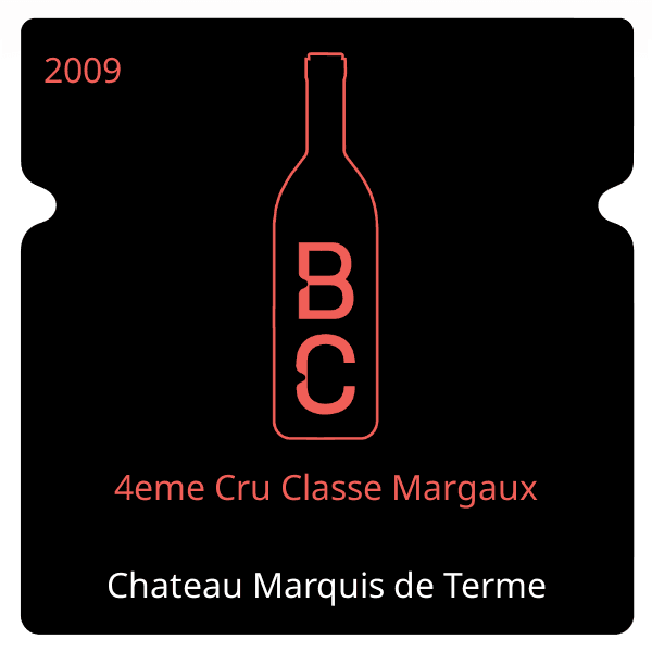 Marquis de Terme 4eme Cru Classe Margaux 2009