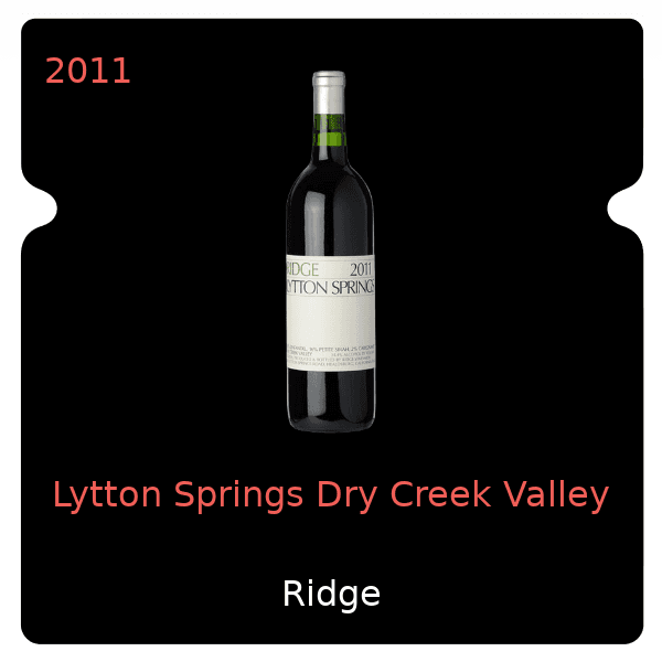 Ridge Lytton Springs Dry Creek Valley 2011