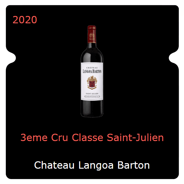 Langoa Barton 3eme Cru Classe Saint-Julien 2020