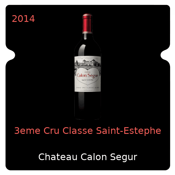Calon Segur 3eme Cru Classe Saint-Estephe 2014