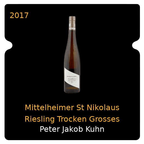 Peter Jakob Kuhn Mittelheimer St Nikolaus Riesling Trocken Grosses Gewachs 2017