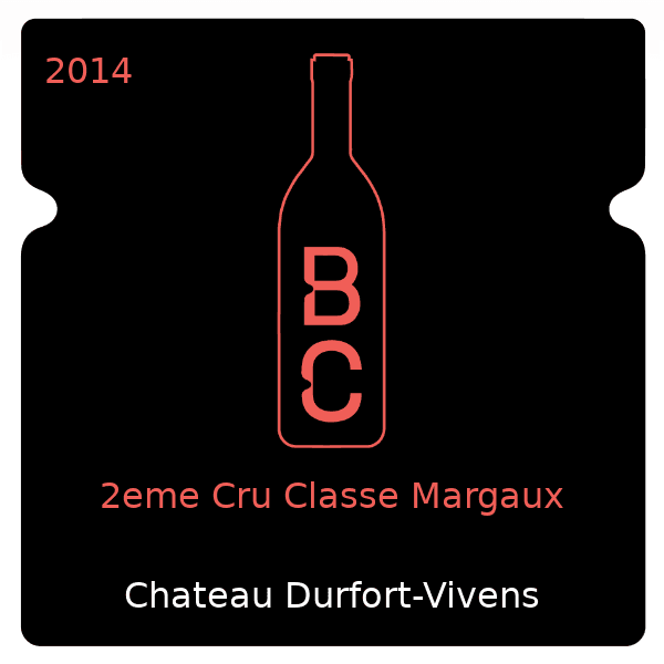 Durfort-Vivens 2eme Cru Classe Margaux 2014
