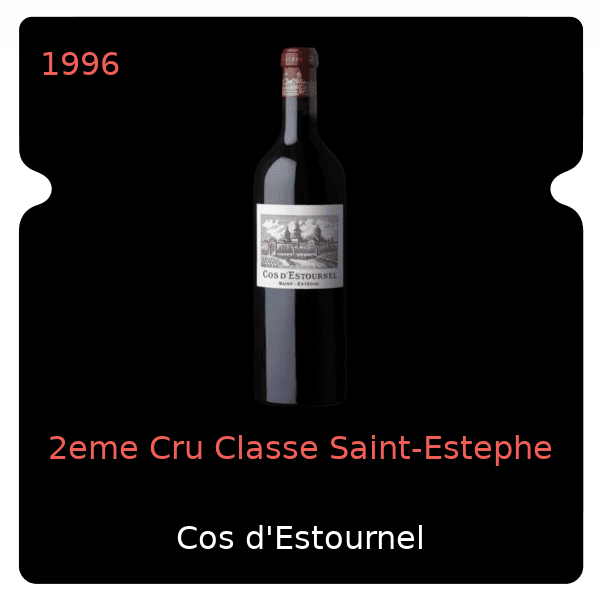 Cos d'Estournel 2eme Cru Classe Saint-Estephe 1996
