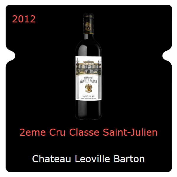 Leoville Barton 2eme Cru Classe Saint-Julien 2012